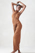 Jersey Draped Front Skirt Rust